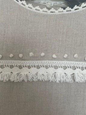 Beautiful never worn with tags, ladies J Crew linen blouse. Size 4. Tan.